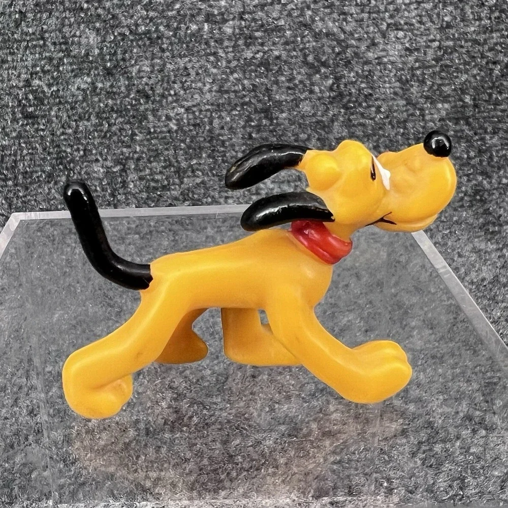 Vtg Walt Disney Productions Pluto Dog Soft Plastic Toy Figure Mickey & Friends